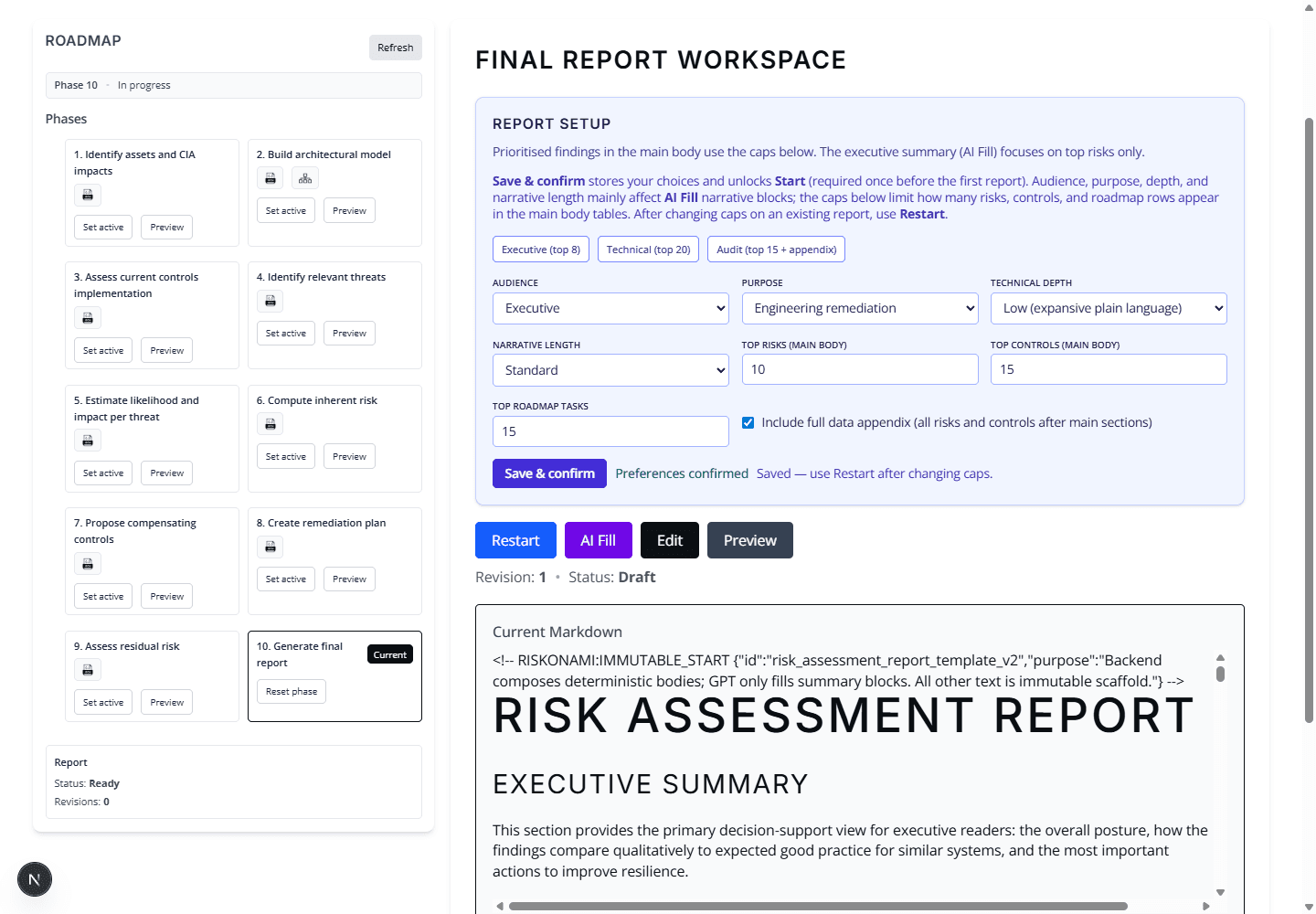 Report setup