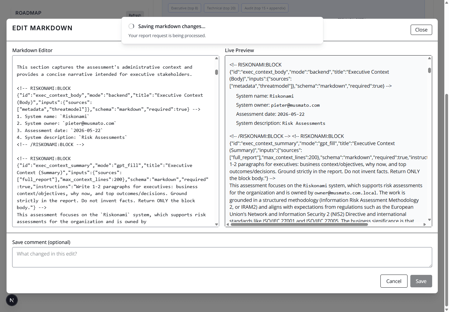 Markdown editor and preview